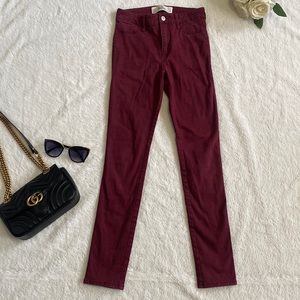 HOLLISTER SIZE 00R Burgundy Wine Skinny Jeans